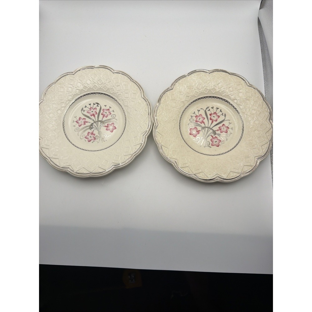 Vintage Wedgwood Decorative Plates Floral Art Deco Style Lot of 2